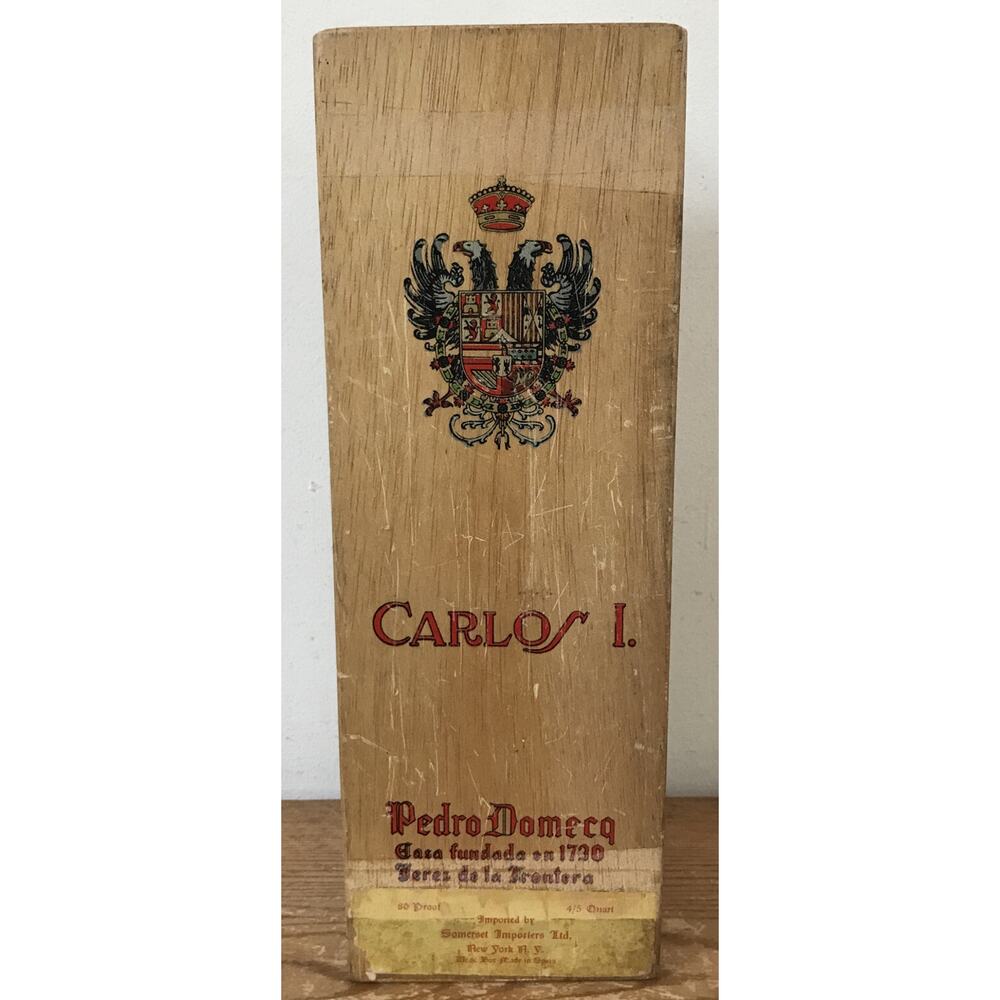Vtg Carlos I Pedro Domecq Somerset Importers Wooden Wine Box Crate